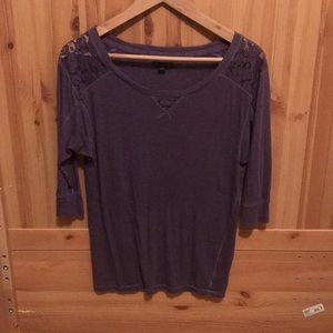 American Eagle 3/4 Sleeve Purple Top
